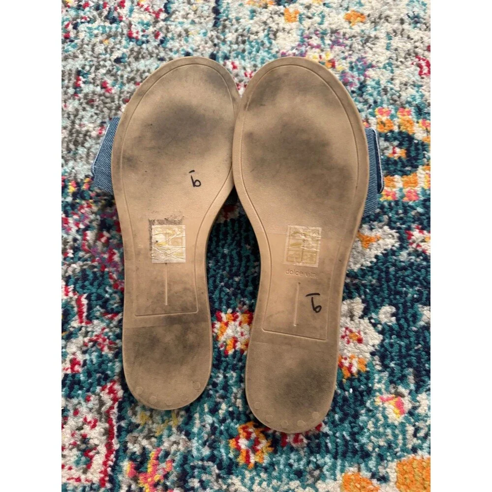 Dolce Vita Dasa Slide Sandals in Blue Denim Size 9.5 - Picture 5 of 5